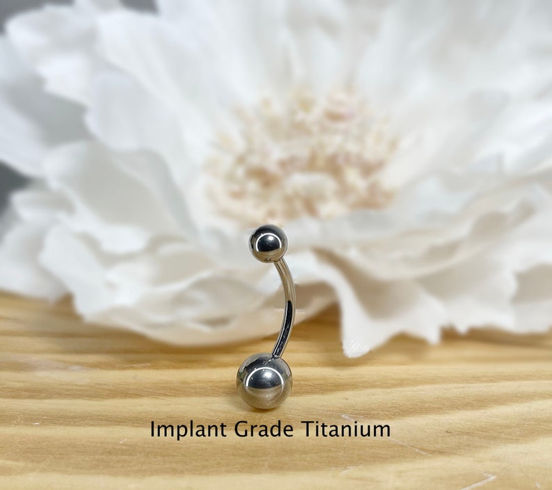 Implant Grade Titanium Curved Barbells With Plain Balls Belly Etsy