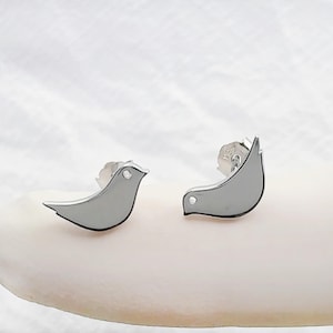 925 Sterling Silver Small Bird Stud Earrings • Gift for Her