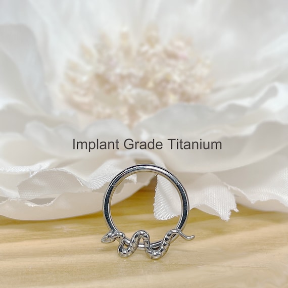 Implant Grade Titanium White Bezel Opal Septum Cartilage Daith Hinged Clicker Implant Grade Titanium White Bezel Opal Septum Cartilage Daith Hinged Clicker