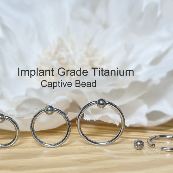 20G 18G 16G Implant Grade Titanium Captive Bead Ring