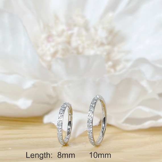 18G 16G Implant Grade Titanium Hinge Hoop • Hinged Segment CZ Crystal Hoop Ring • Septum Daith Cartilage Earlobes