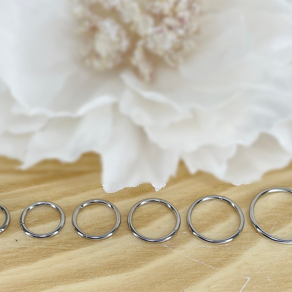 316L Surgical Steel Hinge Hoop Segment Rings Cartilage Hoop Nose Septum Seamless Hinged Clicker Helix Earring Hoop