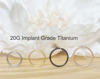 20G Implant Grade Titanium Seamless Bendable Hoop • Silver, Gold, Rose Gold, Black Colors