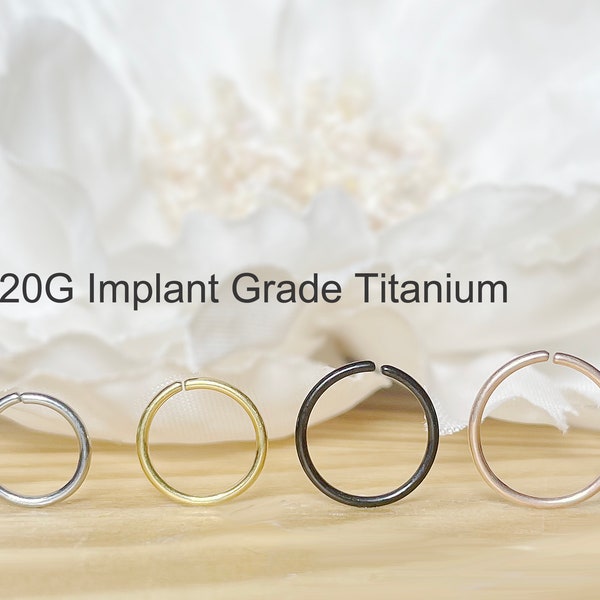 20G Implant Grade Titanium Seamless Bendable Hoop • Silver, Gold, Rose Gold, Black Colors