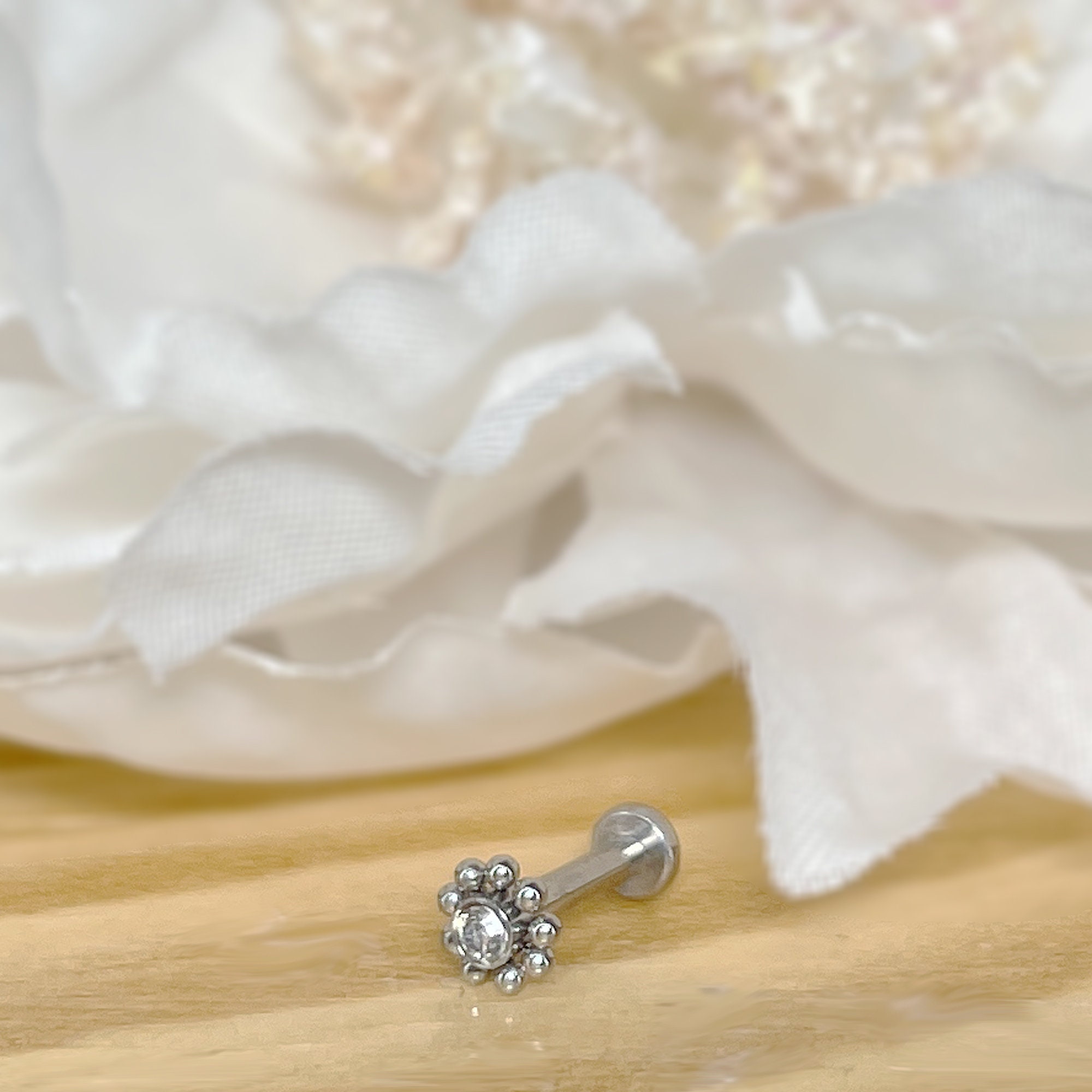 Stainless Steel SQUARE Prong Set CZ Screw On Plugs
