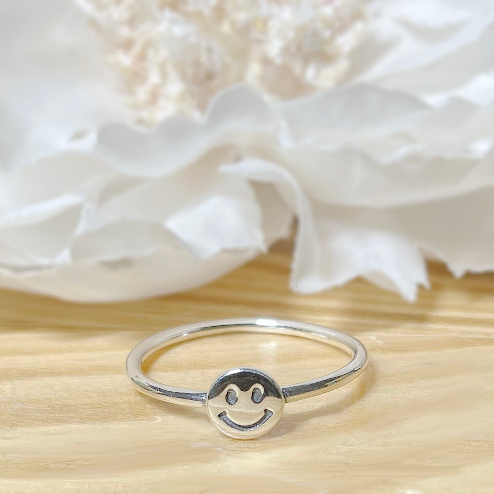 Smiley face ring etsy deals