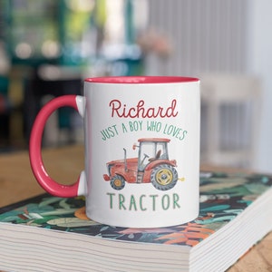 Personalized Tractor Mug, Custom Name Mug, Tractor Gift for Him, Tractor Xmas Decor, Tractor Mug, Tractor Christmas Mug, Tractor Coffee Mug