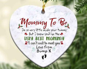 Mommy To Be Ornament, Personalized Christmas Ornaments, Christmas Ornaments, Holiday Ornaments, Ornament Gifts, Ornament Decor