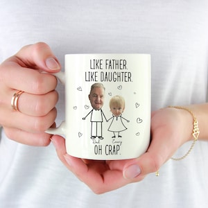 Like Father Like Daughter Mug, Personalized Gifts For Father&#39;s Day, Coffee Mug For Dad, Custom Photo Mug, Gifts For Him, Fathers Day Mug