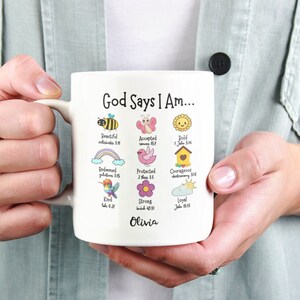Christmas Mug, God Say I Am Mug, Custom Name Mug, Religious Coffee Mug ...