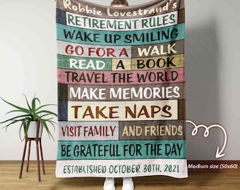 Custom Retirement Rules Blanket, Farewell Gift, Blanket For Retirement, Best Retirement Gifts Ideas, Blanket For Partner, Retirement Blanket