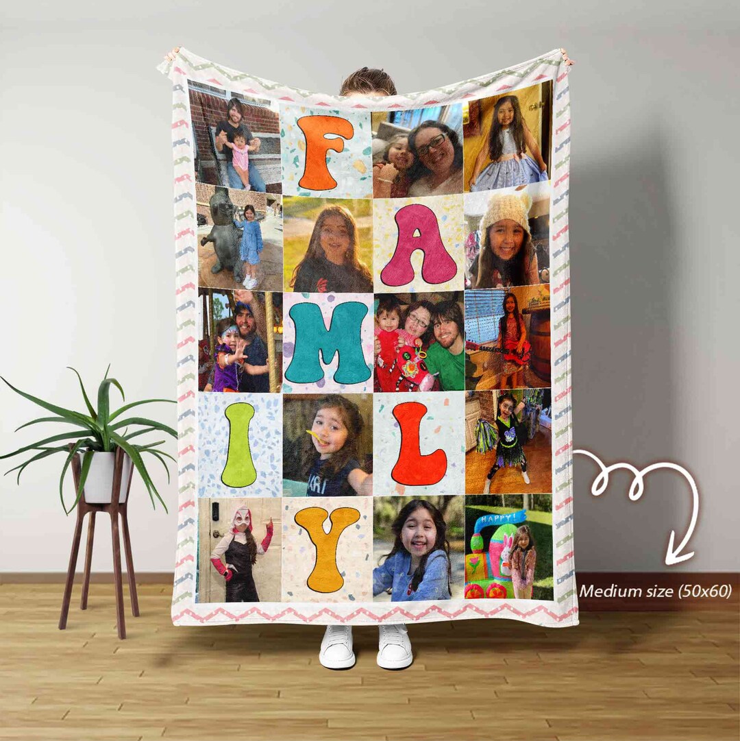 Personalized Family Photo Blanket, Family Blanket, Photo Blanket ...