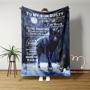 To My Son Blanket, Wolves Blanket, Blanket For Son, Family Throw Blanket, Christmas Blanket, Blanket For Gift