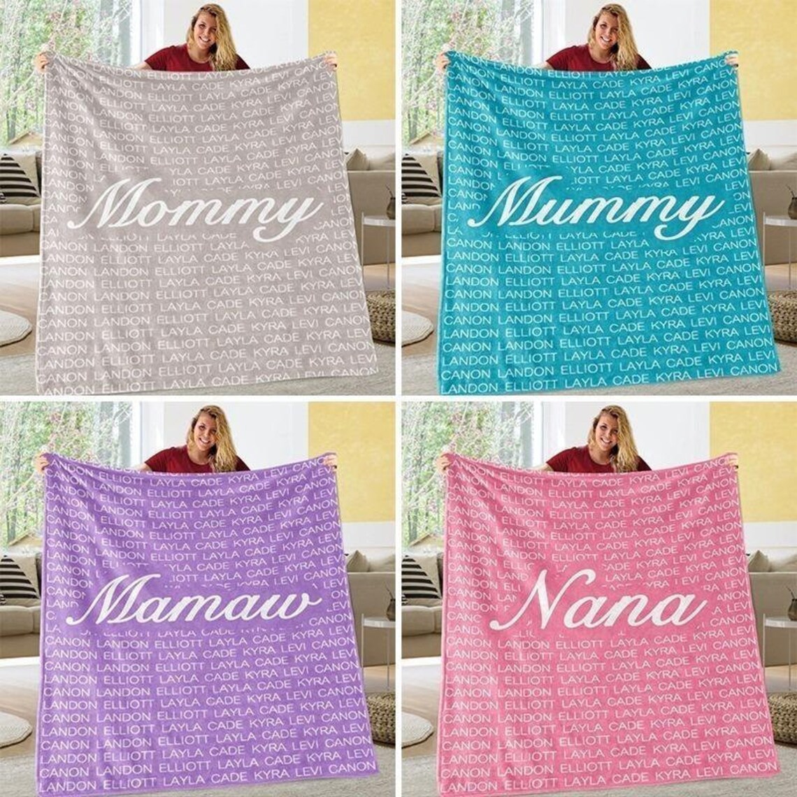 Personalized Name Blanket Custom Blankets Monogrammed Etsy
