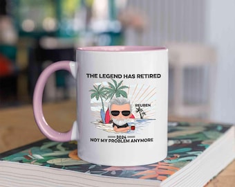 Mug personnalisé à la retraite, Mug The Legend Has Retired, Mugs retirés, Mug retraite amusante, Cadeaux de retraite, Cadeau pour collègue, Cadeau de retraité