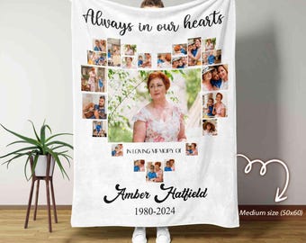 Manta conmemorativa personalizada, manta conmemorativa, manta de condolencias, manta con foto personalizada, manta de recuerdo, regalo de recuerdo