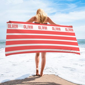 Striped Beach Towels, Personalized Beach Towel, Custom Beach Towels, Pool Towels, Monogrammed Beach Towels