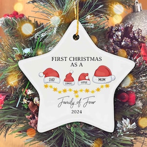 Personalized Family Ornament, First Christmas As a Family of Four Ornament, Family Names Christmas Ornament, Family of 4 Christmas Ornament