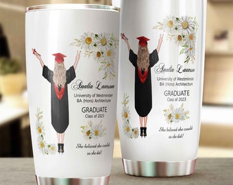 Personalized Graduation Tumbler, Gift for Graduate, Custom Grad Tumbler, Grad Gifts, Senior Graduation Gift, Graduate Gift, Gift for Her