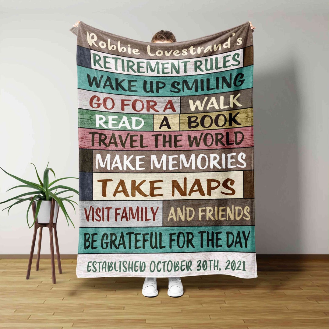 Custom Retirement Rules Blanket, Farewell Gift, Blanket for Retirement