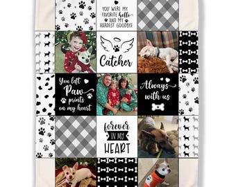 Custom Photo Pet Memorial Blanket, Dog Picture Blanket, Pet Remembrance Keepsake, Dog Memorial Gift, Pet Sympathy Gift, Dog Loss Gift