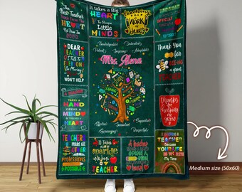 Personalized Name Blanket, Teacher Appreciation Gifts, Teacher Gifts, Birthday Gifts For Teacher, Teachers Day Gift, Back To School Gift