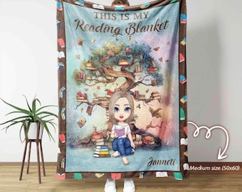 Personalized Book Blanket, Cozy Reading Blanket, Gift for Readers, Book Blanket, Books Reading Blanket, Reading Blanket For Girls