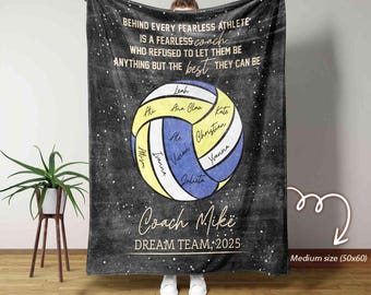 Personalisierte Decke für das Beachvolley-Team, Decke für die Decke, Dankeschön-Volleyball-Trainer-Decke, Geschenk für Trainer-Decke