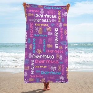 Custom Name Beach Towels, Monogrammed Beach Towels, Personalized Beach Towel, Custom Beach Towels