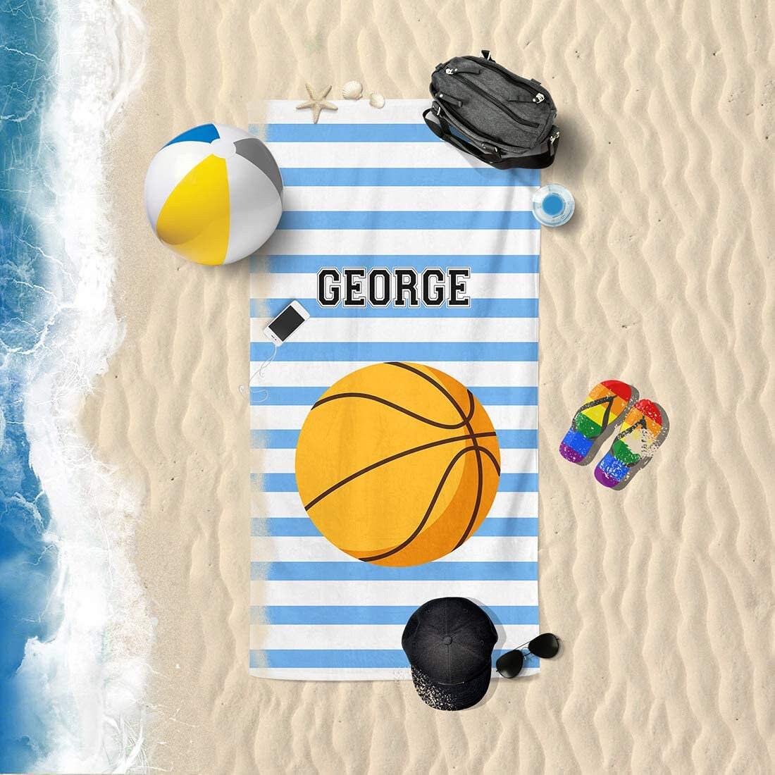 Volleyball Beach Towel Personalized Beach Towels Custom Etsy