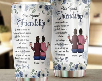 Friendship Tumbler, Best Friend Tumbler, Best Friend Gift, Sister Gift, Friendship Gift, Bestie Gift, Custom Name Tumbler, Gift for BFF