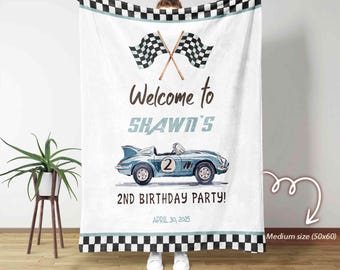 Manta infantil personalizada con diseño de coche de carreras, manta con diseño de coche personalizado, regalo para amantes de los coches, manta temática de carreras, manta con diseño de pista de carreras