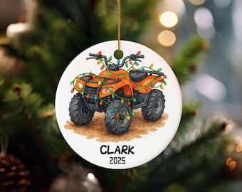 Personalized ATV Christmas Ornament, Custom Four Wheeler Holiday Decoration, Custom ATV Ornament, Custom Off Road ATV Ornament