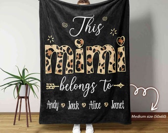 Mimi Blanket, Grandparents Blanket, Grandpa Blanket, Grandma Blanket, Personalized Name Blanket, Family Blanket, Love Blanket For Christmas