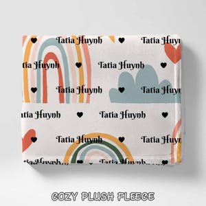 Custom Rainbow Blanket, Personalized Baby Blanket, Baby Blanket With Name, Rainbow Blanket, Baby Shower Gift, Nursery Blankets