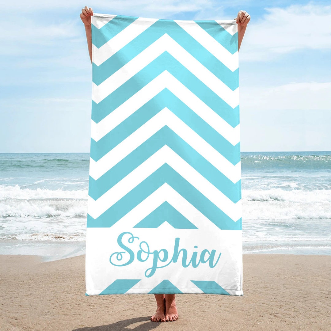 Striped Beach Towels, Personalized Beach Towel, Custom Beach Towels