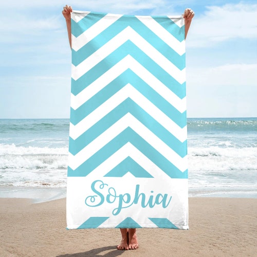 Striped Beach Towels Personalized Beach Towel Custom Beach Etsy