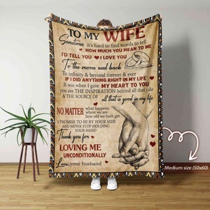 To My Wife-deken, jubileumdeken, cadeau van man, aangepaste naamdeken, cadeaus voor vrouw, deken voor stellen, deken voor vrouw