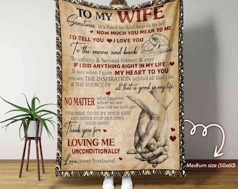 To My Wife Blanket, Anniversary Blanket, Gift from Husband, Custom Name Blanket, Gifts for Wife, Couples Blanket, Blanket for Wife