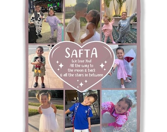 Custom Photo Collage Blanket, Grandma Blanket for Grandkid, Family Photo Blanket, Picture Blanket, Blanket for Grandparent, Grandkid Blanket