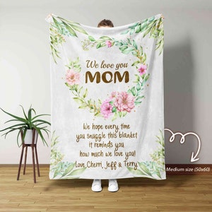 Cobertor para minha mãe, cobertor para mãe, cobertor para carta do filho para a mãe, cobertor com nome personalizado, melhor cobertor de presente para a mãe, presente de aniversário para ela