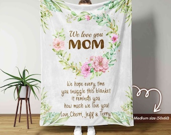 Manta para mi mamá, manta para mamá, manta con carta de hijo a mamá, manta con nombre personalizado, el mejor regalo para mamá, regalo de cumpleaños para ella
