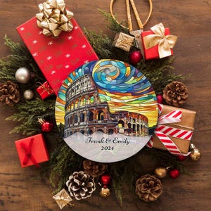 Colosseum Rome Ornament, Roman Christmas Ornament, Italian Commemorative Ornament, Colosseum Ornament, Couple Ornament, European Summer Gift