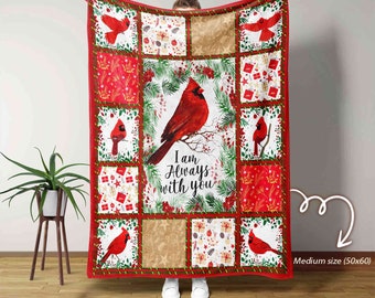 I Am Always With You Blanket, Cardinal Blanket, Memorial Blanket, Family Throw Blanket,  Christmas Blanket, Blanket For Gifts