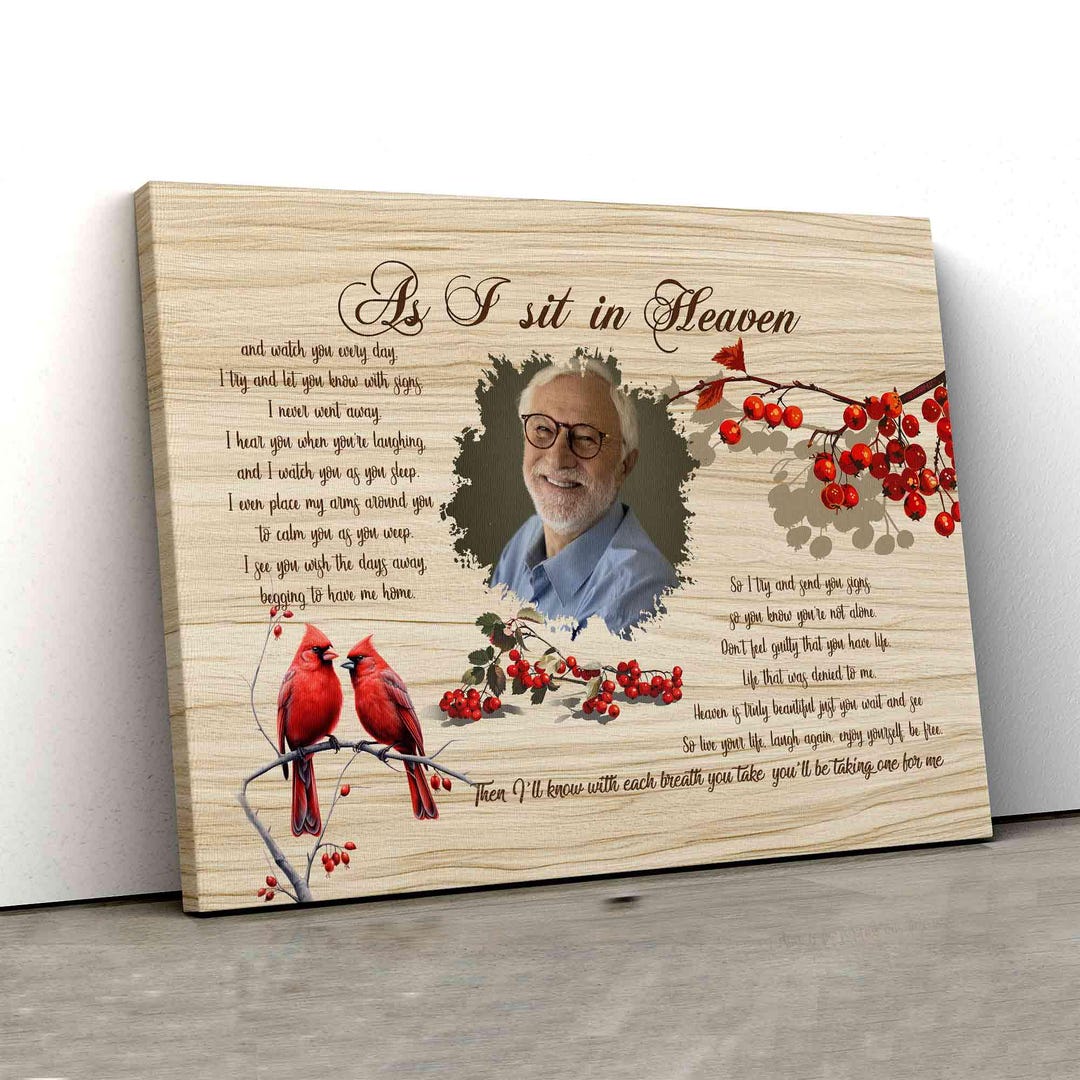 thumbnail image 2 of As I Sit In Heaven - Personalized Memorial Acrylic Plaque, Memorial Pl Memorial Plaque Remembrance Memorial Sympathy Gift 2 of 14