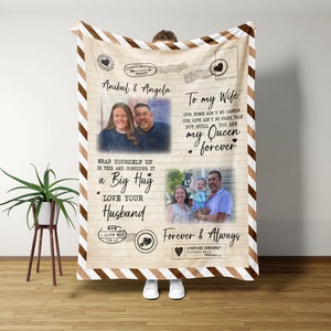 Personalized Blanket with Pictures, Anniversary gift for wife, Couples Blanket, To My Wife Blanket, Gift for Wife, Custom Photo Blanket