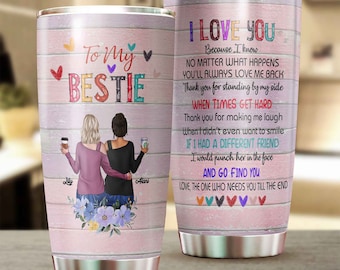 Personalisierter Bestie Becher, für meinen Bestie Becher, Bester Freund Becher, Bestie Weihnachtsgeschenke, Bester Freund Geschenk, Seelenschwester Geschenk