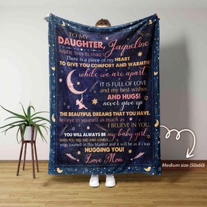 Manta personalizada para hija, manta para mi hija, manta con letras, manta para hija, manta familiar, manta para hija, regalo para hija