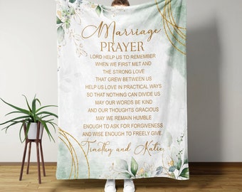Marriage Prayer Blanket, Gift For Engagement, Bible Verse Blanket, Wedding vows gift, Jesus Blanket, Christian Blanket, Marriage Vow Blanket
