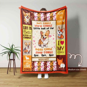 Corgi Lover Blanket, Corgi Blanket, Custom Name Blanket, Cute Dog Blanket, Corgi Gift Idea, Cute Corgi Blanket, Corgi Owner Gift, Corgi Gift